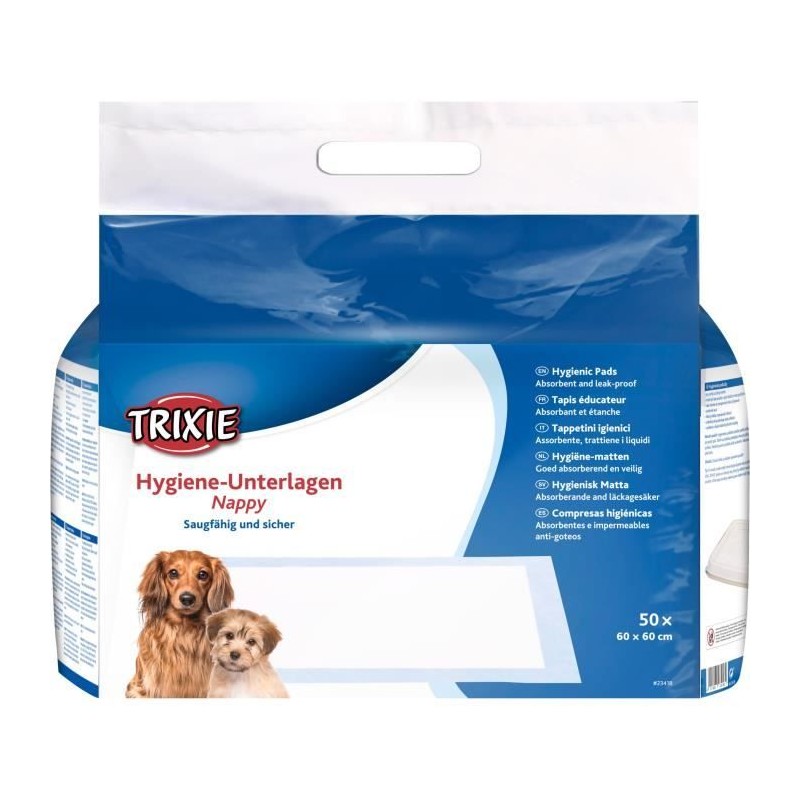 Tapis éducateur TRIXIE Nappy - 60 × 60 cm - 50 Pcs