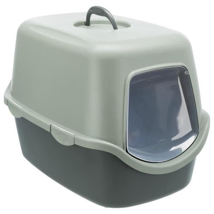 Bac a litiere TRIXIE Vico - Couvercle - Recyclé - 40 × 40 × 56 cm - Anthracite et gris-vert