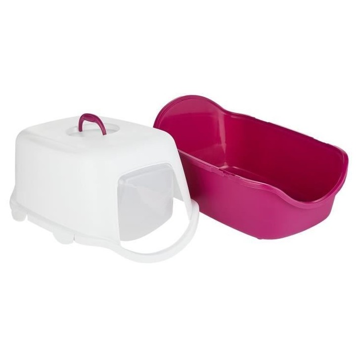 Bac a litiere TRIXIE Vico - Couvercle - 40 × 40 × 56 cm - Baie et blanc