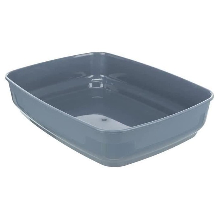 Bac a litiere - TRIXIE - Delio - Rebord - Imprimé Gris et blanc - 38 × 20 × 50 cm