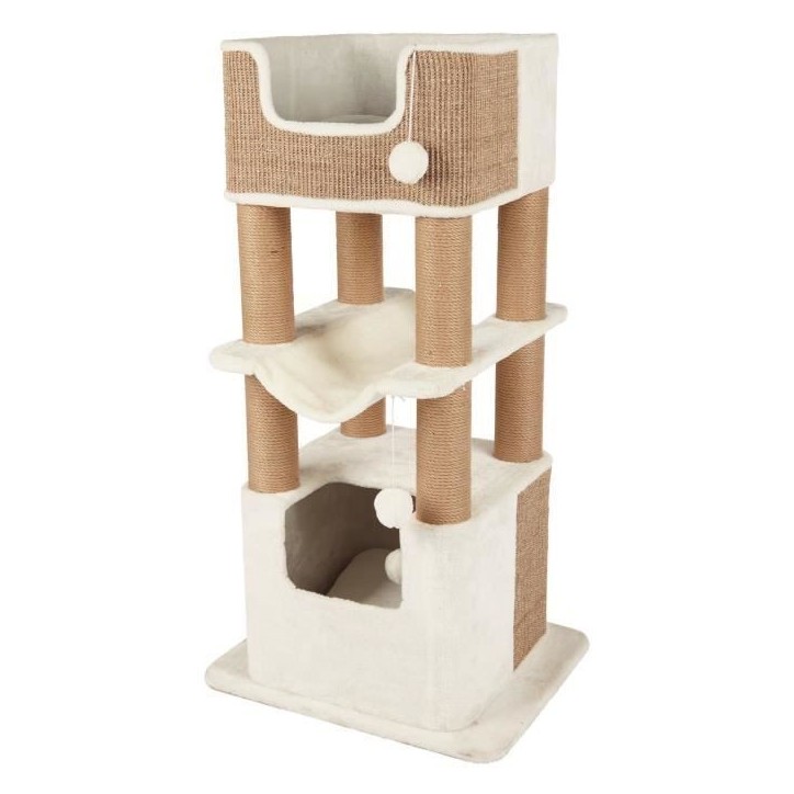 TRIXIE Arbre a chat LUCANO - 110 cm - Blanc/Taupe TRIXIE Arbre a chat LUCANO - 110 cm - Blanc/Taupe