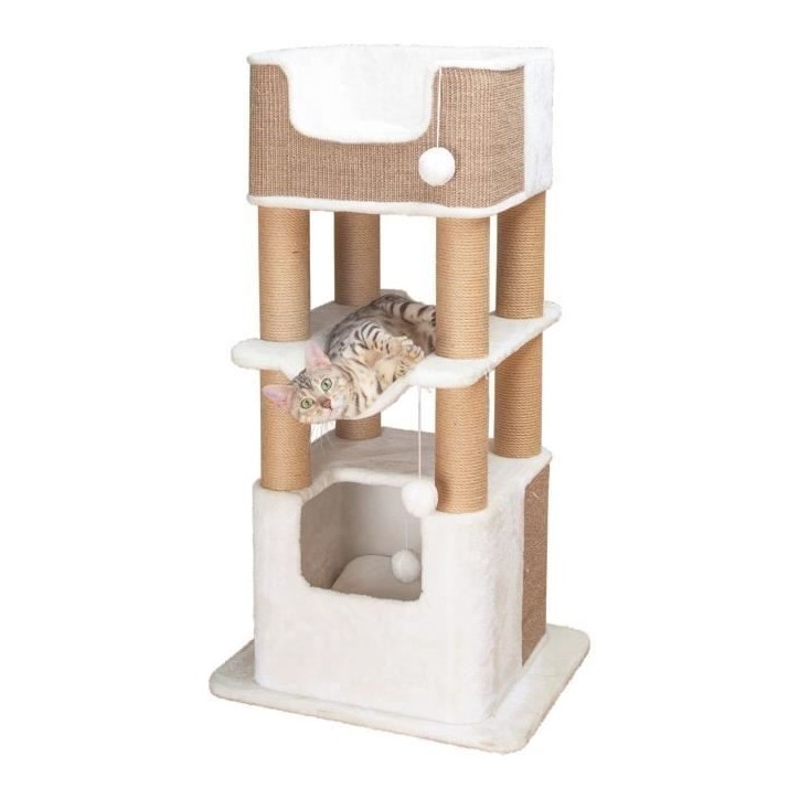 TRIXIE Arbre a chat LUCANO - 110 cm - Blanc/Taupe TRIXIE Arbre a chat LUCANO - 110 cm - Blanc/Taupe