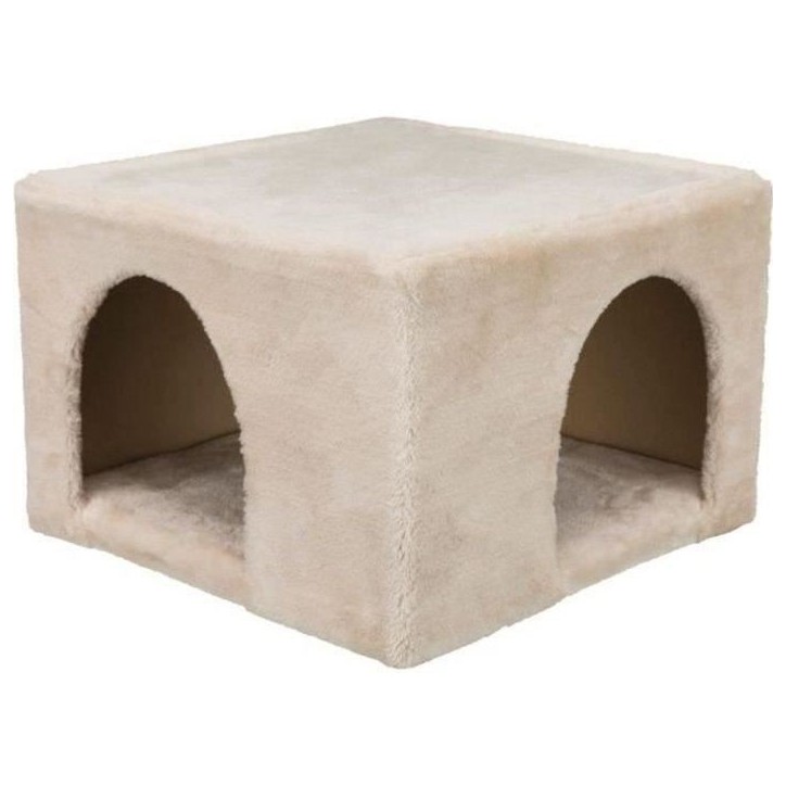 Abri douillet peluche - 36 × 25 × 36 cm - Beige - Pour lapins et petits rongeurs