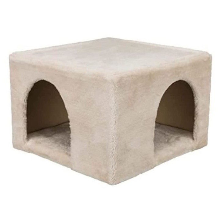 Abri douillet peluche - 36 × 25 × 36 cm - Beige - Pour lapins et petits rongeurs