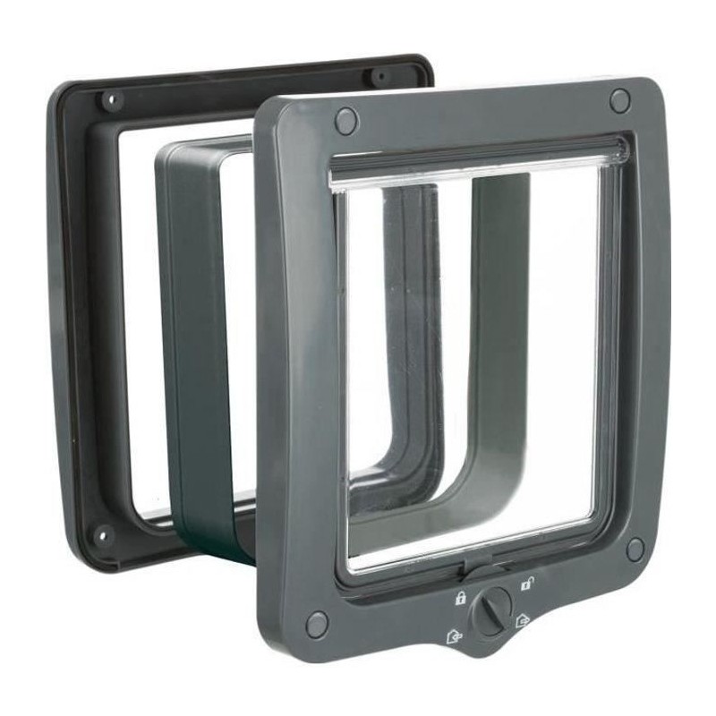 TRIXIE Chatiere a 4 modes XXL avec tunnel Gris TRIXIE Chatiere a 4 modes XXL avec tunnel Gris