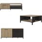 Ensemble meuble TV, table basse et buffet bas - TRUST - Chene / Noir - GAMI Ensemble meuble TV, table basse et buffet bas - TRUST - Chene / Noir - GAMI