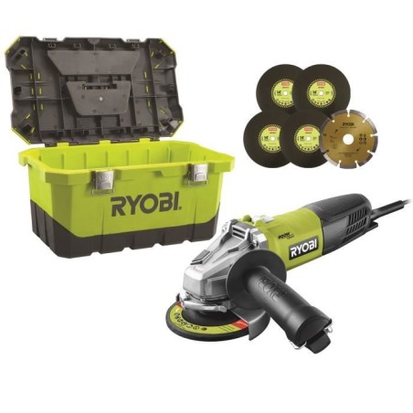 RYOBI - Meuleuse d'angle 800 W 125mm - protection anti-redémarrage +