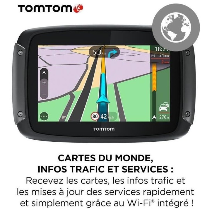 TomTom GPS Moto RIDER 550 Premium Pack - 4, 3 pouces, Carte Monde, TomTom Traffic, Alertes des zones de Danger, Appel Mains-Libr TomTom GPS Moto RIDER 550 Premium Pack - 4, 3 pouces, Carte Monde, TomTom Traffic, Alertes des zones de Danger, Appel Mains-Libr