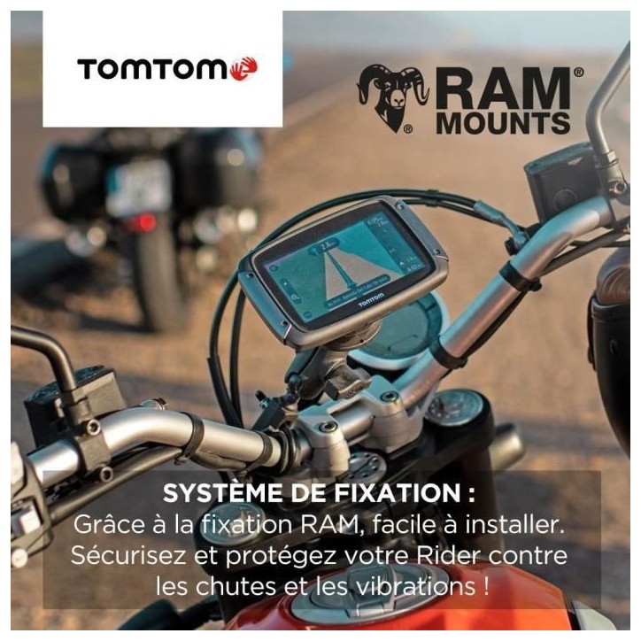 TomTom GPS Moto RIDER 550 Premium Pack - 4, 3 pouces, Carte Monde, TomTom Traffic, Alertes des zones de Danger, Appel Mains-Libr TomTom GPS Moto RIDER 550 Premium Pack - 4, 3 pouces, Carte Monde, TomTom Traffic, Alertes des zones de Danger, Appel Mains-Libr
