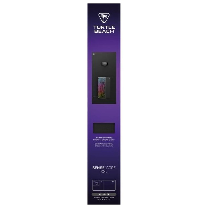 Tapis de souris de jeu - Turtle Beach SenseCore XXL - Surface micro-tissée, équilibré, confortable Tapis de souris de jeu - Turtle Beach SenseCore XXL - Surface micro-tissée, équilibré, confortable