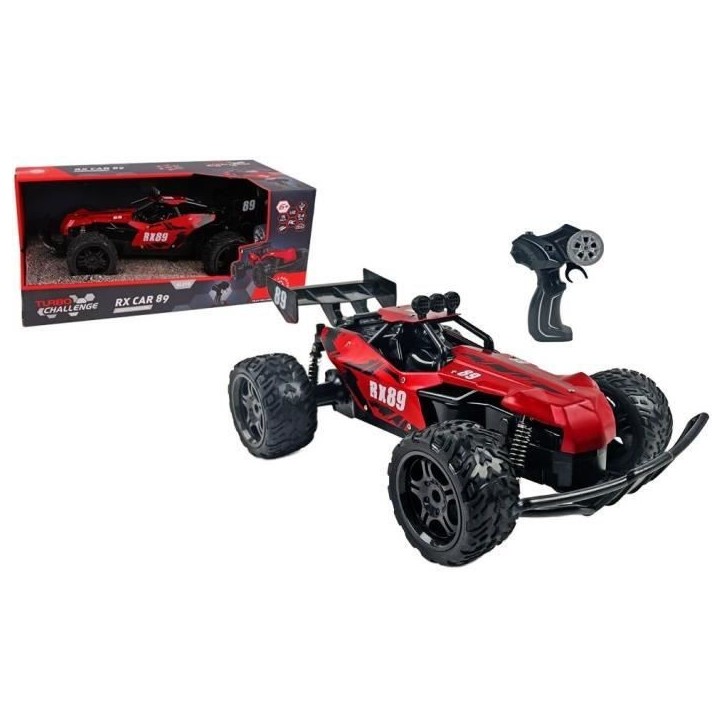 Voiture Télécommandée - TURBO CHALLENGE - RX Car 89 093721 - Rouge - 1/12 - Batterie Rechargeable et Piles incluses - Métal