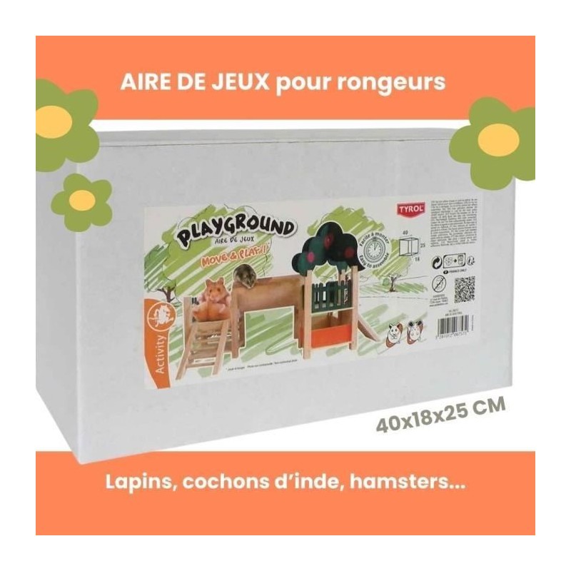 Accessoire rongeur - TYROL - Aire de jeux - 40 x 18 x 25 cm - Tunnel 3