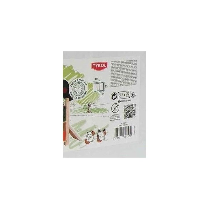 Accessoire rongeur - TYROL - Aire de jeux - 40 x 18 x 25 cm - Tunnel 3 cm, cachette, grimpe, souris Accessoire rongeur - TYROL - Aire de jeux - 40 x 18 x 25 cm - Tunnel 3 cm, cachette, grimpe, souris
