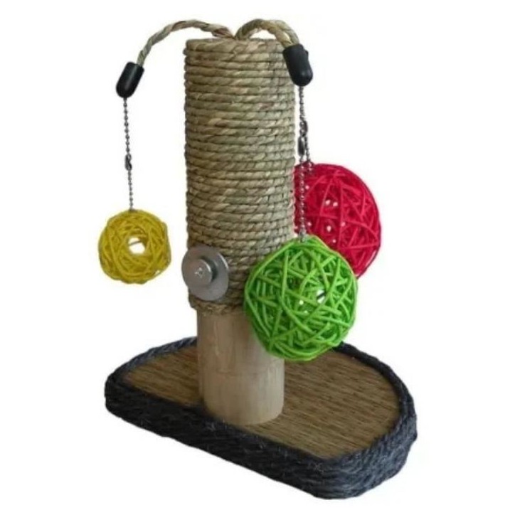Accessoire rongeur - TYROL - Arbre a lapin - Pommier - 14 x 19 x 26 cm - Bois, jonc de mer, boules vignes, fixation cage