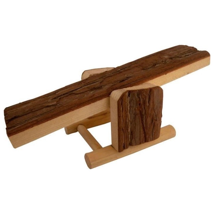Accessoire rongeur - TYROL - Balançoire a bascule bois - 22 x 8,5 x 7 cm - Bois naturel