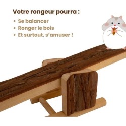 Accessoire rongeur - TYROL - Balançoire a bascule bois - 22 x 8,5 x 7