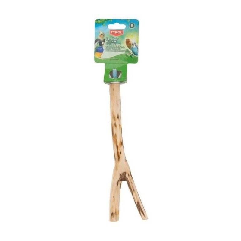 Accessoire oiseau - TYROL - Perchoir branche - Taille L 30cm - Bois na