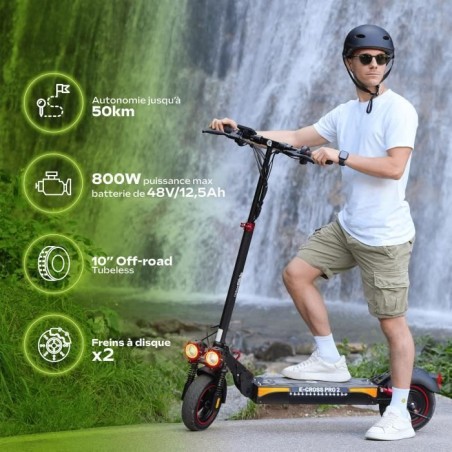 Trottinette électrique tout terrain - URBANGLIDE - ECROSS PRO 2 - 10 - 48V - 800 W - 13Ah - Autonomie 50KM