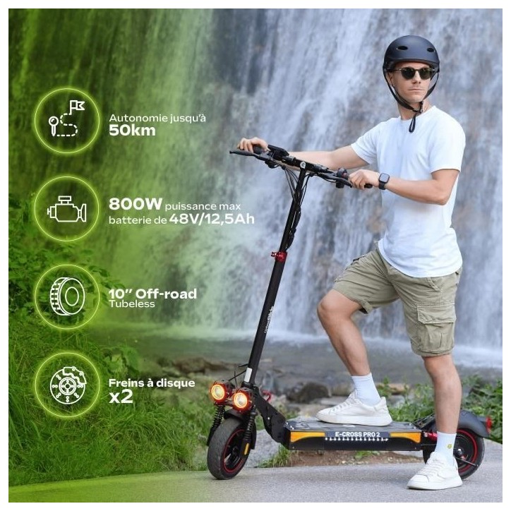 Trottinette électrique tout terrain - URBANGLIDE - ECROSS PRO 2 - 10 - 48V - 800 W - 13Ah - Autonomie 50KM Trottinette électrique tout terrain - URBANGLIDE - ECROSS PRO 2 - 10 - 48V - 800 W - 13Ah - Autonomie 50KM