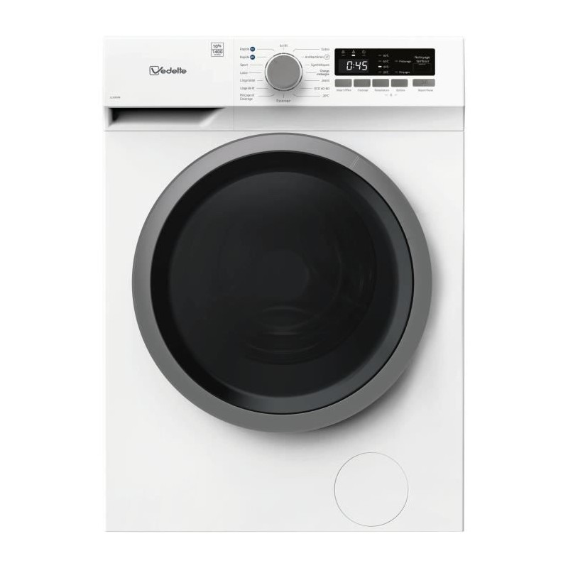 Lave-linge hublot VEDETTE LLV305W - 10 kg - Induction - L60cm - 1500 t
