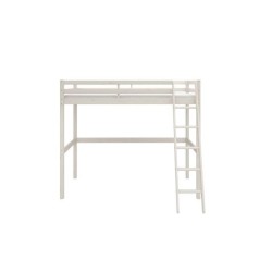 Lit mezzanine enfant - ERIKA - Pin massif blanchi - Sommier inclus - 9