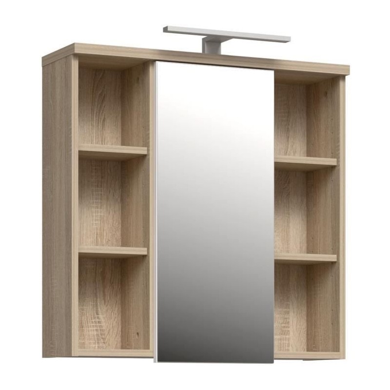 Armoire a suspendre - Chene Sonoma - 1 porte avec miroir - Meuble de s