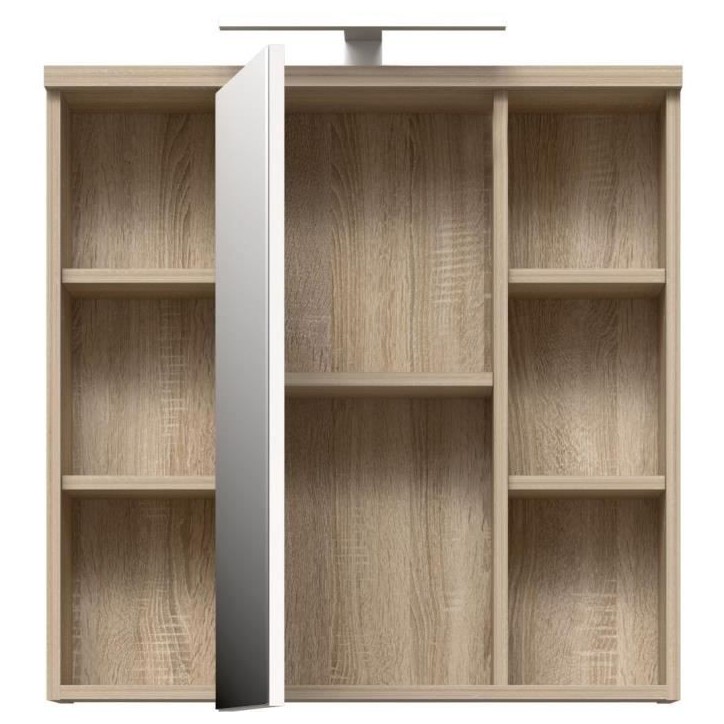 Armoire a suspendre - Chene Sonoma - 1 porte avec miroir - Meuble de salle de bain - 68,6 x 20 x 68,1 cm