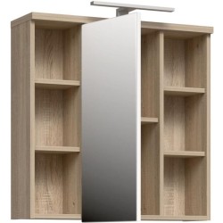 Armoire a suspendre - Chene Sonoma - 1 porte avec miroir - Meuble de s