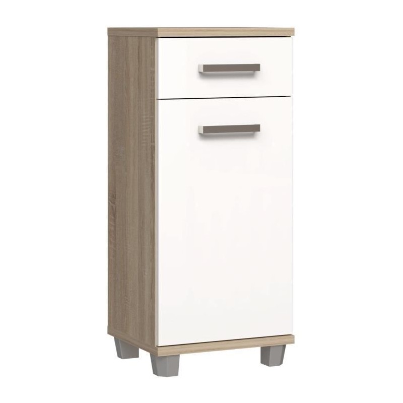 VERIS - Meuble bas de salle de bain - 90,8 x 34,8 x 40,2 cm - Blanc /