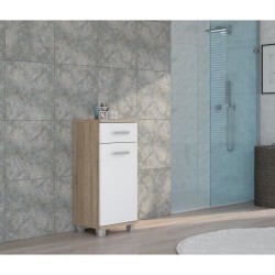 VERIS - Meuble bas de salle de bain - 90,8 x 34,8 x 40,2 cm - Blanc /