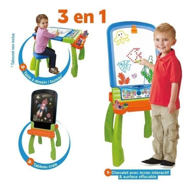 Chevalet Interactif 3 en 1 - VTECH - Magi - Multicolore - Pour Enfant de 3 Ans et Plus Chevalet Interactif 3 en 1 - VTECH - Magi - Multicolore - Pour Enfant de 3 Ans et Plus