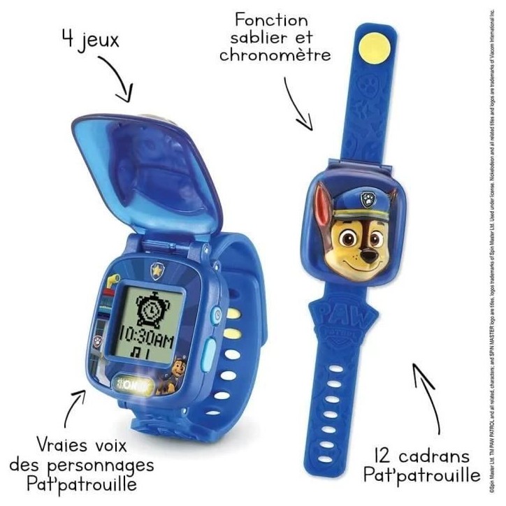 Montre-Jeu Interactive de Chase - VTECH - Pat Patrouille - Multifonction parlante pour enfant