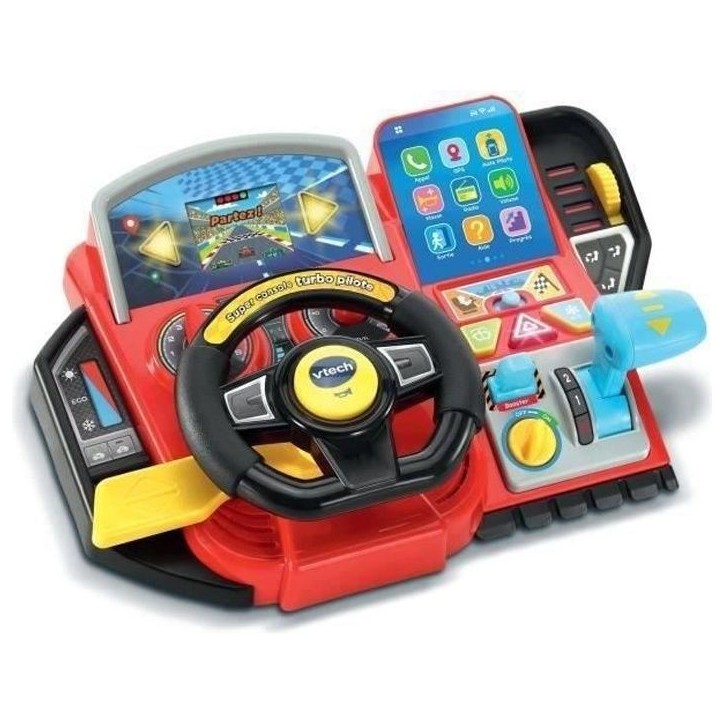 Simulateur de conduite pour enfant - VTECH Super Console Turbo Pilote - Écran couleur et 20 jeux inclus Simulateur de conduite pour enfant - VTECH Super Console Turbo Pilote - Écran couleur et 20 jeux inclus