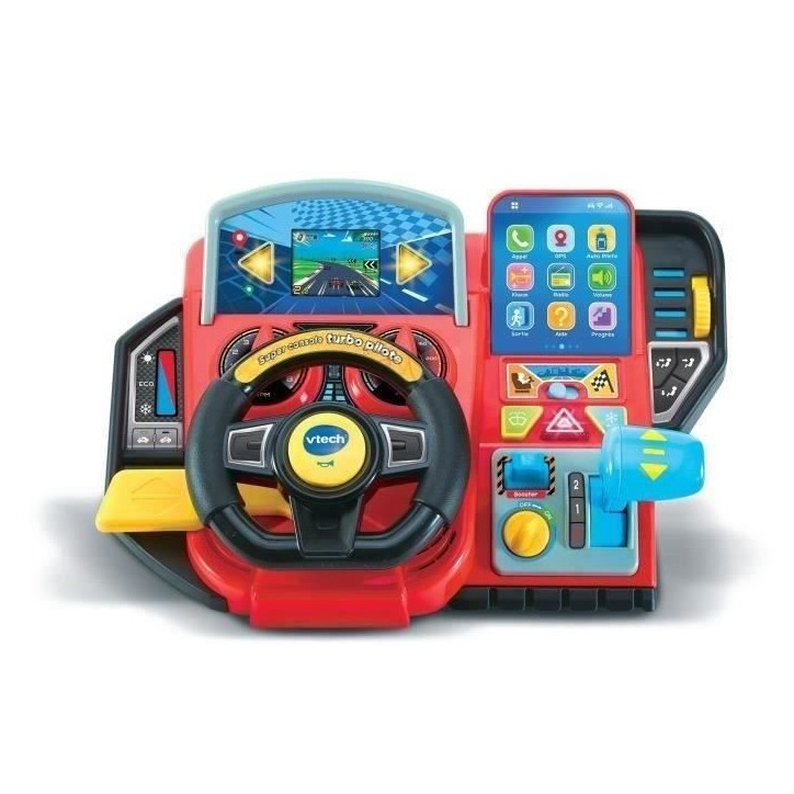 Simulateur de conduite pour enfant - VTECH Super Console Turbo Pilote - Écran couleur et 20 jeux inclus Simulateur de conduite pour enfant - VTECH Super Console Turbo Pilote - Écran couleur et 20 jeux inclus