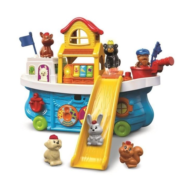 VTECH TUT TUT ANIMO - SUPER BATEAU TOBOGGAN - Jouet pour enfant de 1 a 5 ans avec 5 animaux et un pecheur inclus VTECH TUT TUT ANIMO - SUPER BATEAU TOBOGGAN - Jouet pour enfant de 1 a 5 ans avec 5 animaux et un pecheur inclus