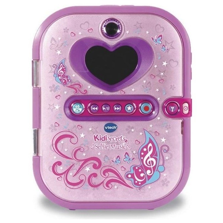 Agenda électronique VTECH Kidisecrets Selfie Music Rose avec lecteur MP3 pour filles de 6 a 12 ans