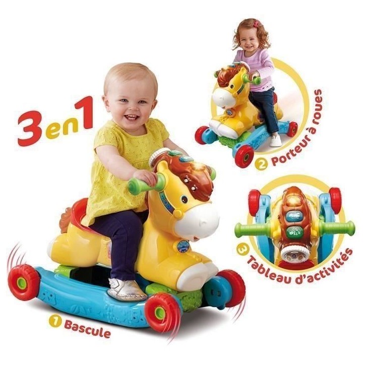Porteur a Bascule P'tit Galop, Mon Poney Basculo 2en1 - VTECH BABY - Parlant et Lumineux - Multicolore Porteur a Bascule P'tit Galop, Mon Poney Basculo 2en1 - VTECH BABY - Parlant et Lumineux - Multicolore