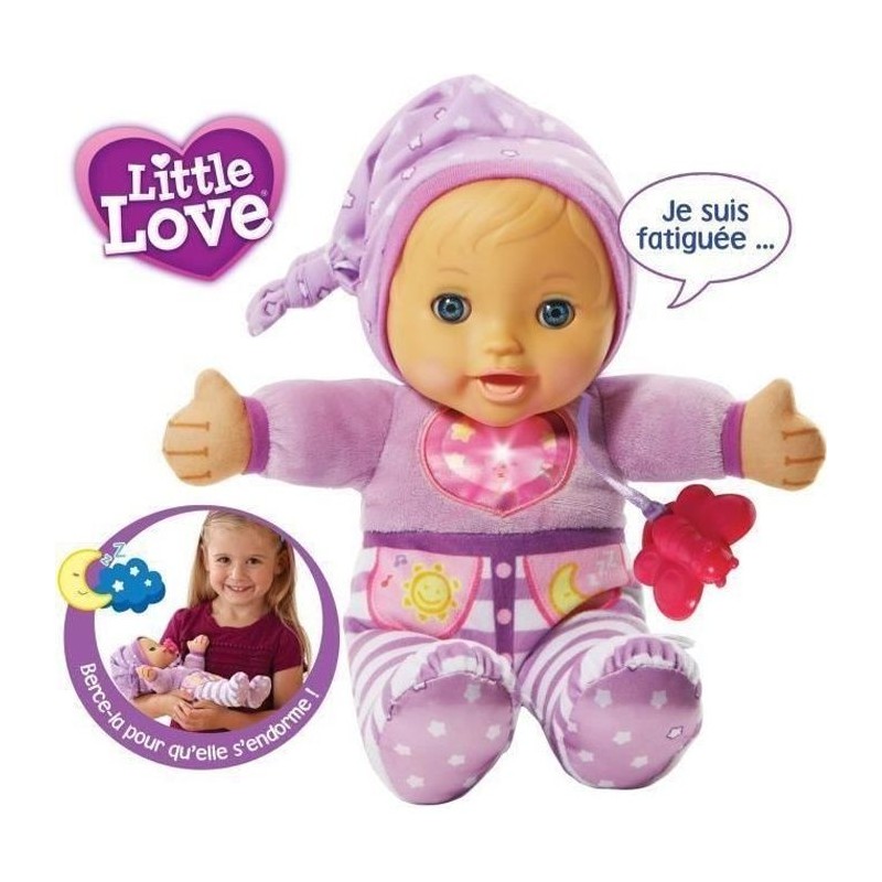 VTECH - Little Love - Mon Bébé a Bercer - Poupée Interactive Rose -