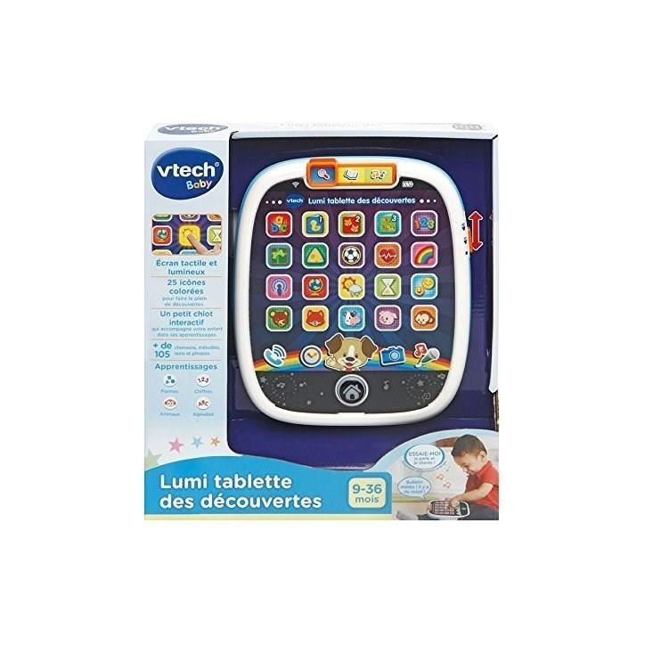 Tablette VTECH BABY Lumi des Découvertes Blanche - Jouet tactile et lumineux pour les tout-petits de 9 a 36 mois