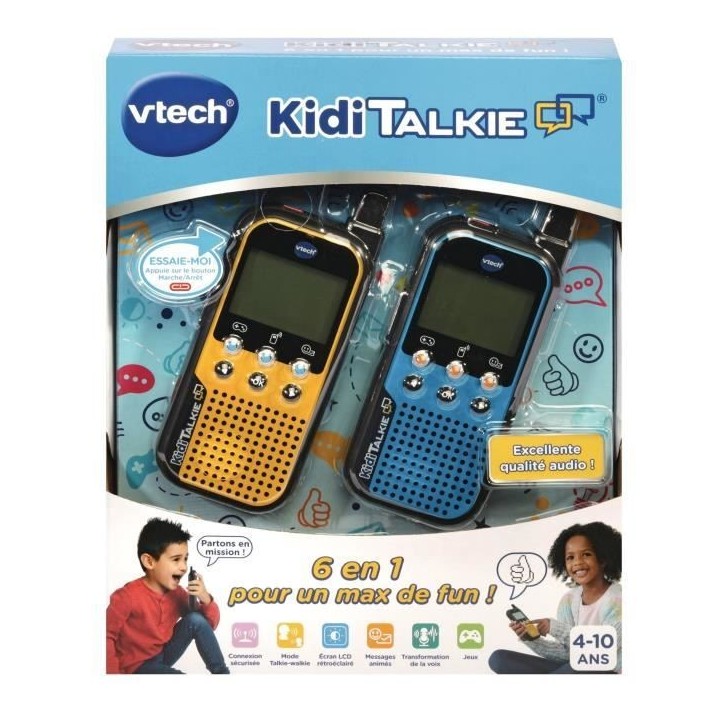 Talkie Walkie VTECH Kidi Talkie - Bleu & Jaune - 6 en 1 pour des heures de jeu et de fun Talkie Walkie VTECH Kidi Talkie - Bleu & Jaune - 6 en 1 pour des heures de jeu et de fun