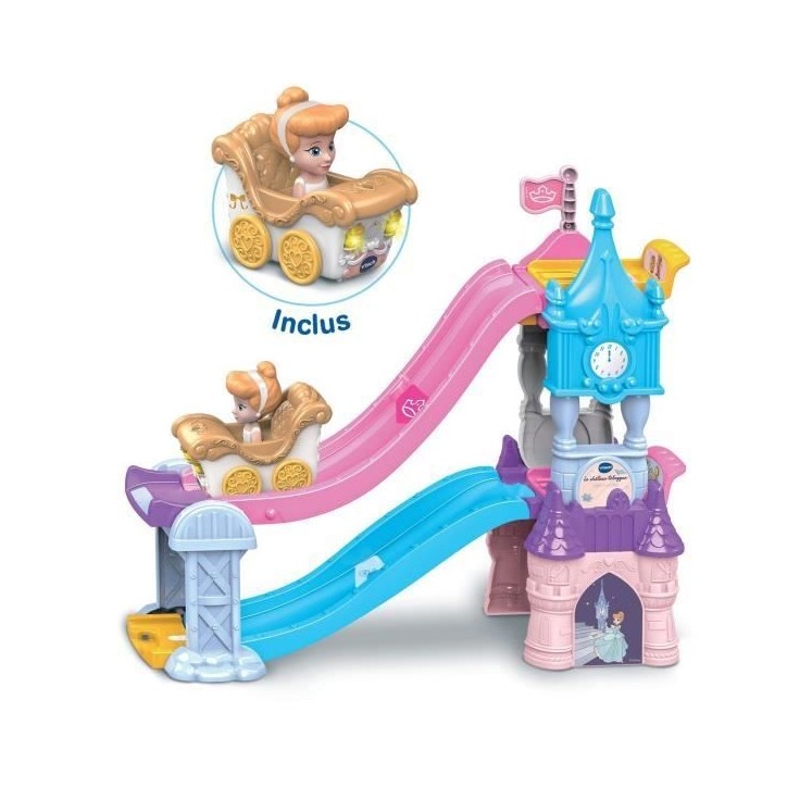 VTECH TUT TUT BOLIDES DISNEY PRINCESSES - CHÂTEAU - TOBOGGAN ENCHANTÉ (+ LE CARROSSE MARIAGE ENCHANTÉ DE CENDRILLON)