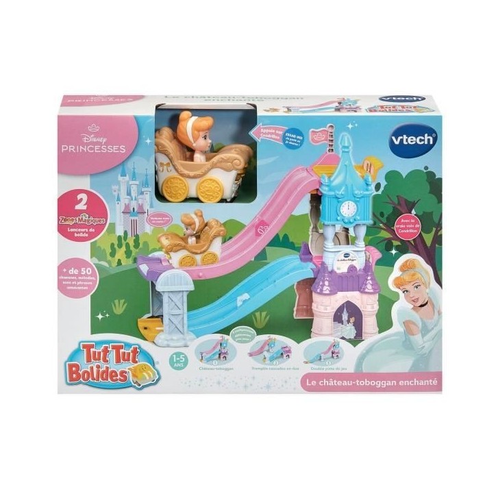VTECH TUT TUT BOLIDES DISNEY PRINCESSES - CHÂTEAU - TOBOGGAN ENCHANTÉ (+ LE CARROSSE MARIAGE ENCHANTÉ DE CENDRILLON)