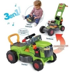 VTECH BABY - SUPER TRACTEUR MAGI TONDEUSE Evolutif 3 en 1 - VERT - Mul