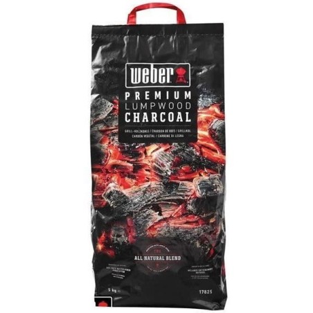 Charbon de bois - WEBER - Sac de 5 kg - Chene, Hetre, Bouleau, Charme,