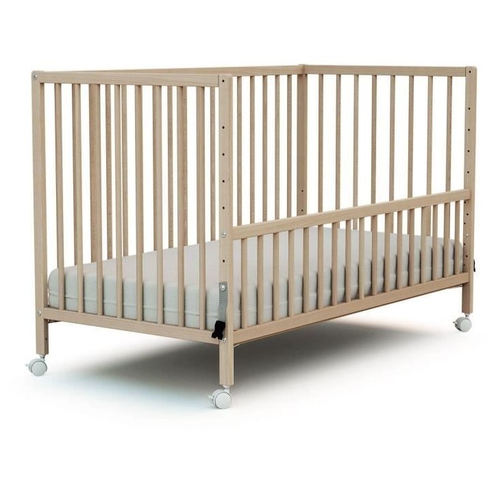 Lit bébé cododo - 60 x 120 cm - WEBABY - LIO - Hetre brut Lit bébé cododo - 60 x 120 cm - WEBABY - LIO - Hetre brut