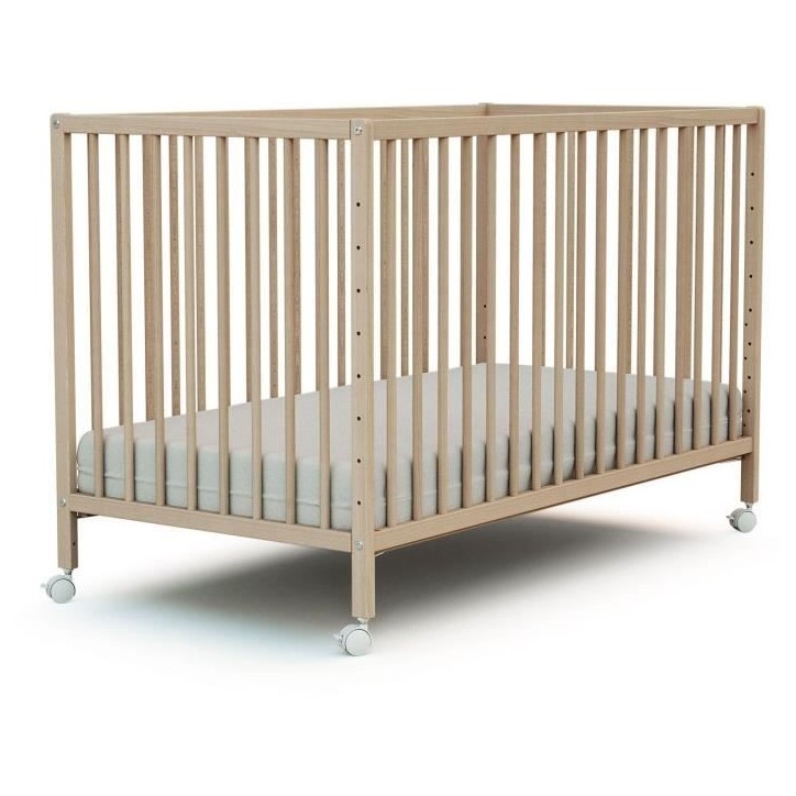 Lit bébé cododo - 60 x 120 cm - WEBABY - LIO - Hetre brut Lit bébé cododo - 60 x 120 cm - WEBABY - LIO - Hetre brut