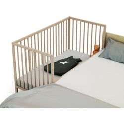 Lit bébé cododo - 60 x 120 cm - WEBABY - LIO - Hetre brut