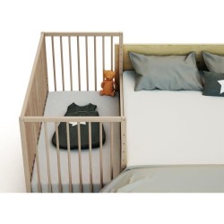 Lit bébé cododo - 60 x 120 cm - WEBABY - LIO - Hetre brut