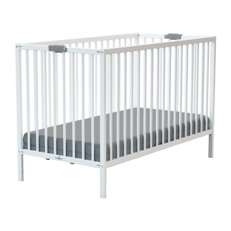 Lit bébé pliant - 60 x 120 cm - WEBABY - FLEX - Blanc