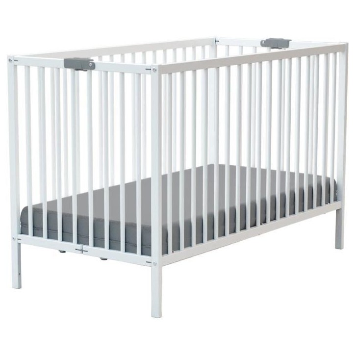 Lit bébé pliant - 60 x 120 cm - WEBABY - FLEX - Blanc